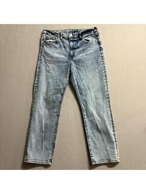H&M Vintage Slim High Waist Jeans Womens 12 Fits Like 32x25 Acid Wash Y2K